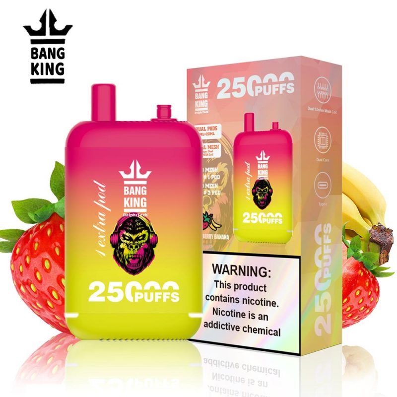 bang king vape 25000 puffs strawberry banana