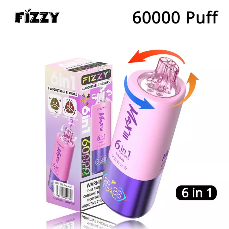 efervescente 60k puffs 6 em 1 vape descartável