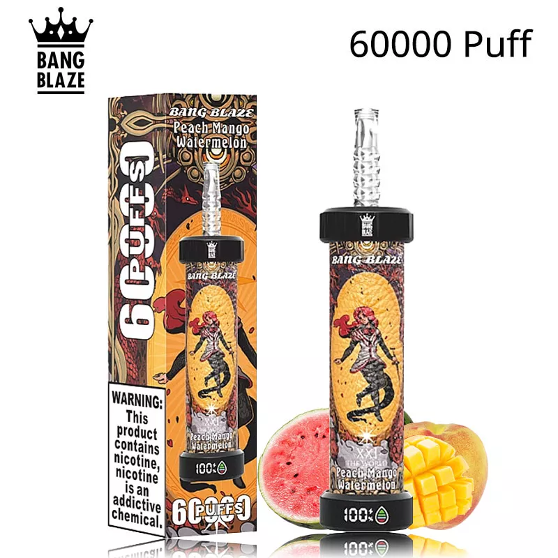 bang blaze 60k puffs 60000 puff olit hookalit vape shisha hookah mango peach watermelon