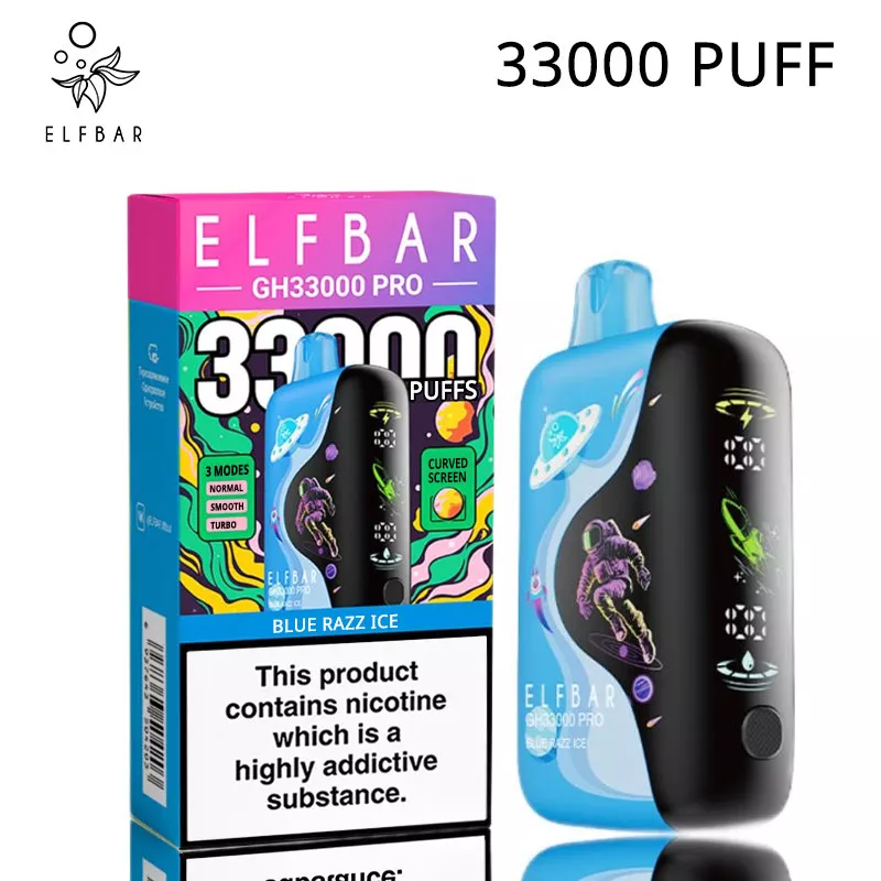 elfbar gh pro 33000 puffs 33k vape azul razz ice