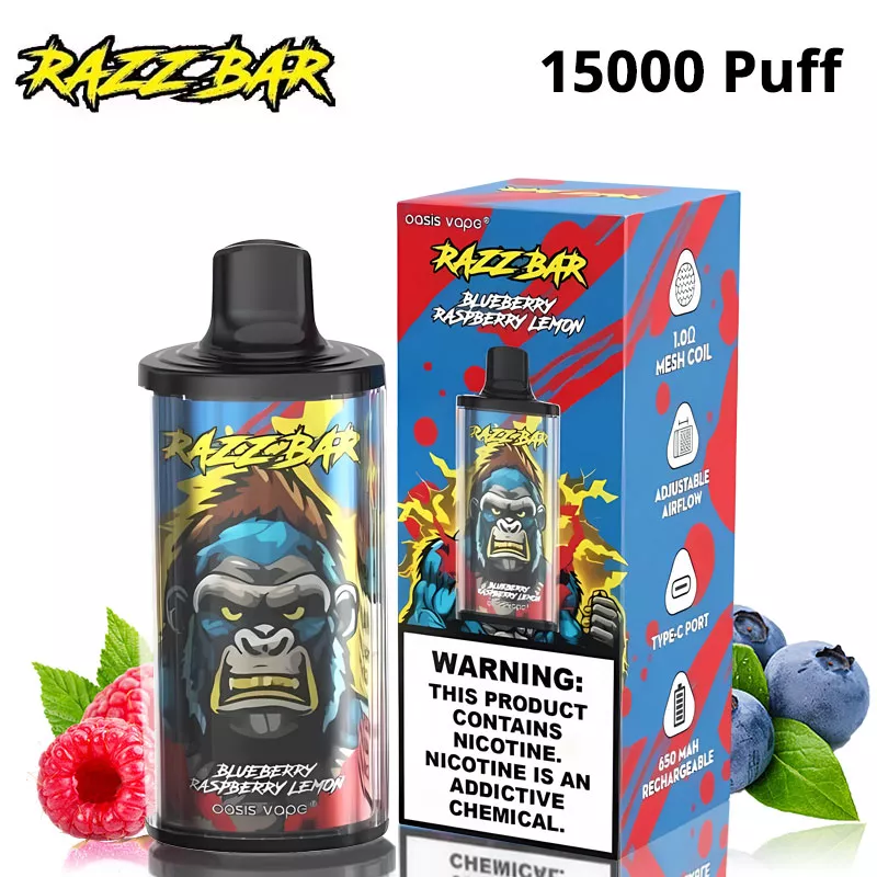 razz bar 15000 puffs blueberry raspberry lemon 15k vape