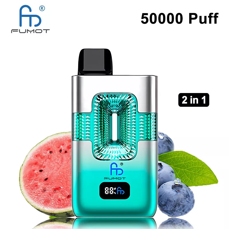 fumot eco 50k puffs 2 in 1vape dual flavors blueberry hubba bubbba watermelon hubba bubbba